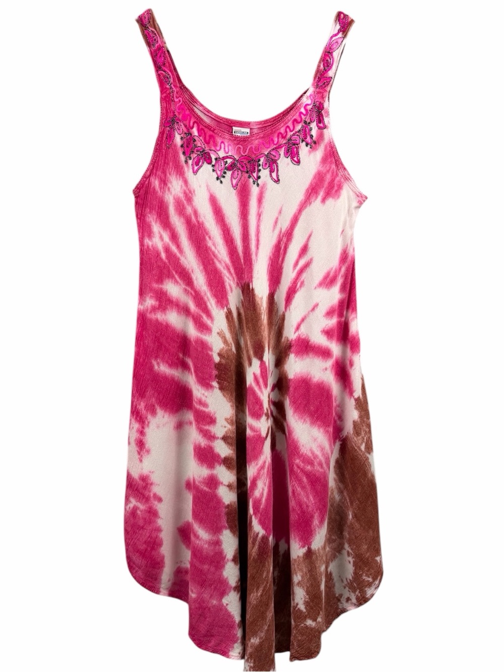 Shoreline Tie-Dye Tank Dress Embroidered Neckline Size Small Medium Large XL